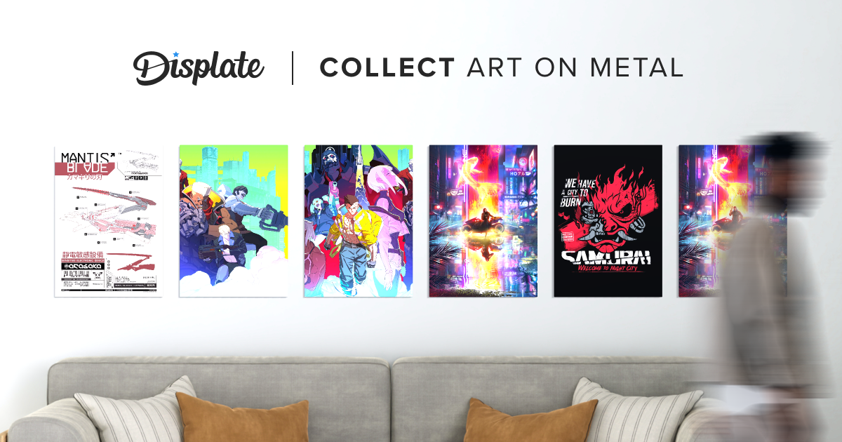 Poster Métallique Displate Cyberpunk 2077 - Meet The Mox - Édition Limitée